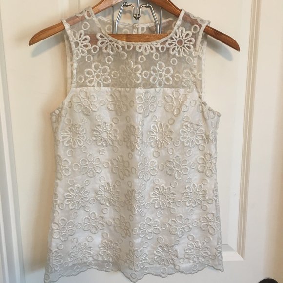 Banana Republic | Metallic Embroidery Top - Picture 1 of 8